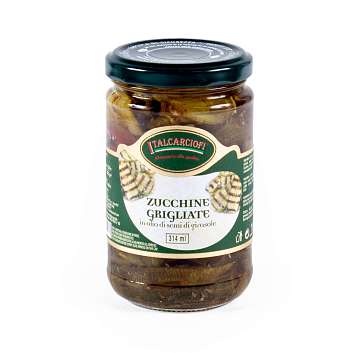 Цуккини на гриле в подсолнечном масле, ITALCARCIOFI, 0,29 кг/0,17 кг/0,314 л (ст/б)