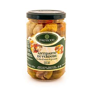 Овощная закуска в подсолнечном масле, ITALCARCIOFI, 0,28 кг/0,314 л (ст/б)